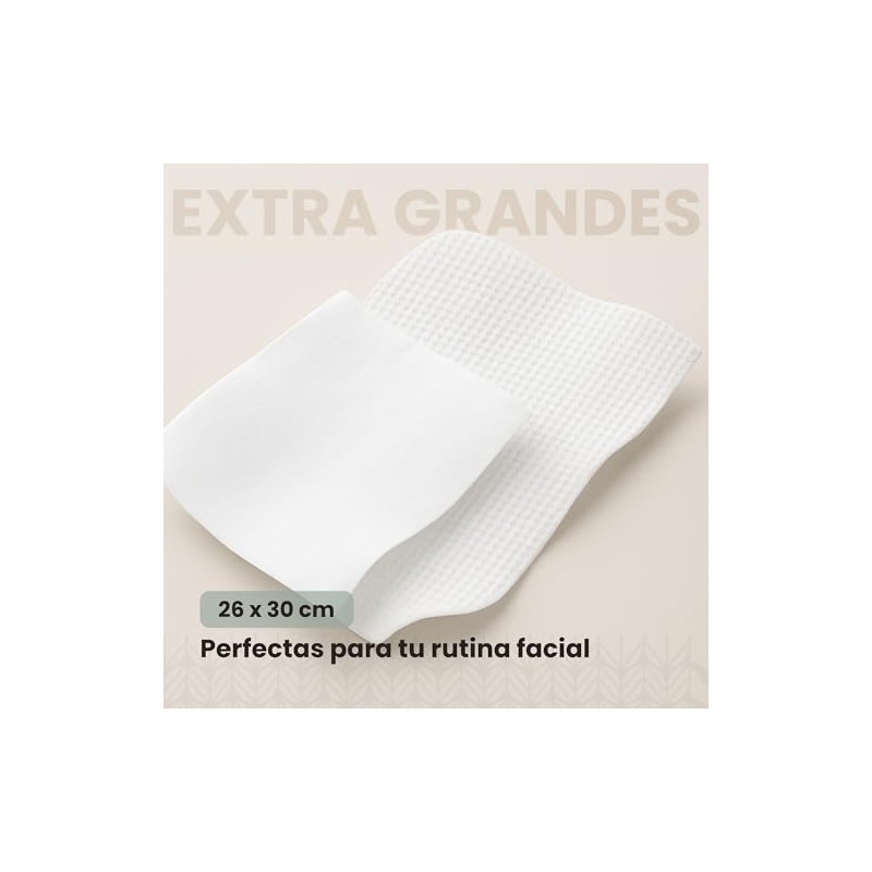 Elementa Toallas Faciales Secas Extra Grandes Desechables (Rostro Limpio y