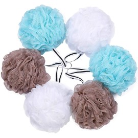 Tbestmax (Set of 6) Bath Loofah Shower Sponge Pouf Body Scrubber Exfoliator Scrubber Ball