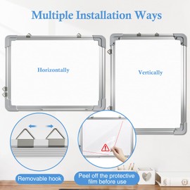 White Board Dry Erase, 12" x 16" Magnetic Whiteboard Double-Sided Dry Erase Board, 10 Markers, 4 Magnets, 1 Eraser, Portable Small Whiteboards for School Office Home Kid