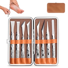 ORARTMM Professional Nail File Kit,8-Piece Pedicure Set with Foot File & Callus Scraper，Hard Skin Remover, Cuticle Remover, Ingrown Toenail Tool, Blackhead Remover Tool,Manicurist Foot Care Tools