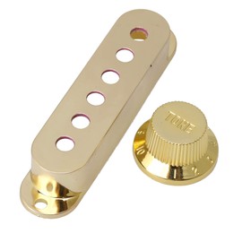 Lovermusic Golden Guitars Single Coil Pickup Cover String Spacing 48/50/52mm & 1V2T Knob Switch for Electric Guitars