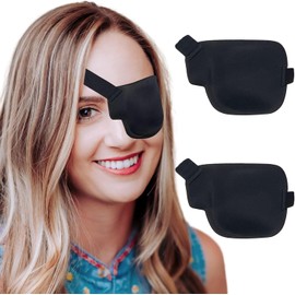 4 Piece Adjustable Eye Patches Set，2 Left & 2 Right 3D Contour Shields for Amblyopia, Adjustable Buckle Style Strabismus，Post-Surgery Care，Eye Patches for Adults Medica!