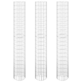 GeoHome Garden Gabion Raised Bed | Outdoor Patio Gabion Planter | Backyard Yard Metal Gabion Basket Box for Vegetables Flowers Plants | Silver Galvanized Steel 11.8" x 11.8" x 78.7"