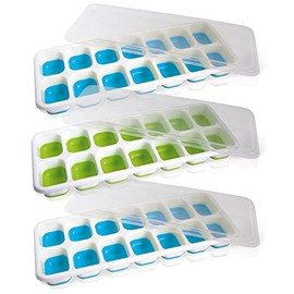 VB VIN BOUQUET FIE 959 Rectangular Ice Cube Tray, Pack of 3, 2 Blue and 1 Green, 4 cm