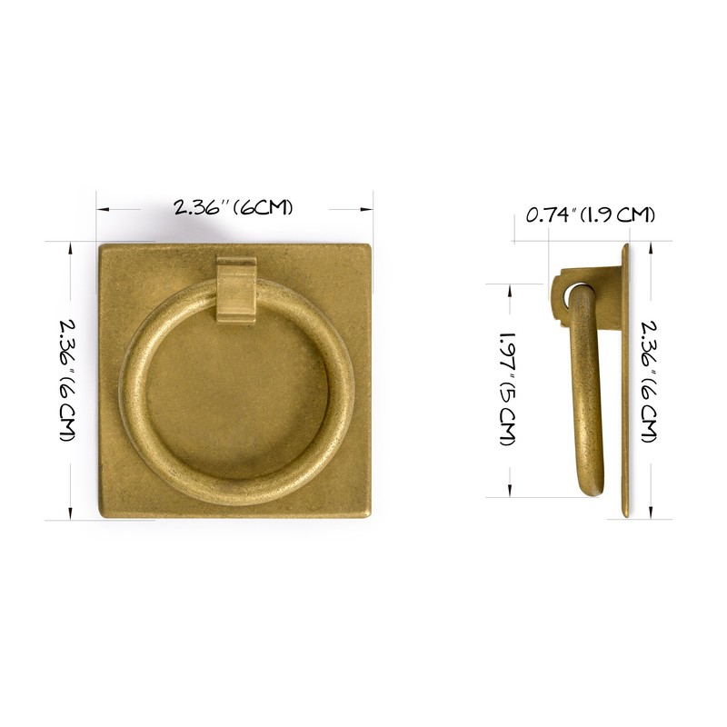 Hardware Philosophy Ring Plate Pulls 2.3 Inches - Set of