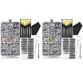 Eyeglass and Sunglasses Repair Kit,Glasses Screws Kit and Nose Pads with 12 Pcs Screwdrivers and 6 Pcs Tools for Glasses