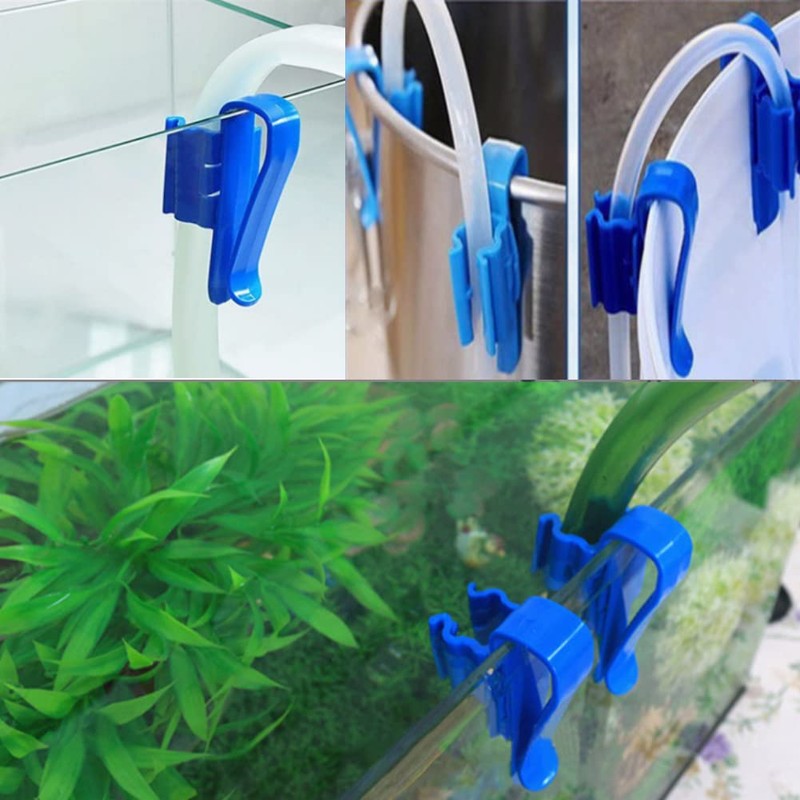 2Pcs Hose Holder Plastic Fish Water Pipe Clamp Adjustable Aquarium