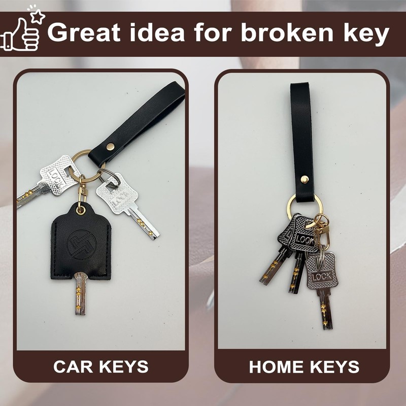 KARENSKEYS Handmade Leather Car Key Cover, Broken Loop Replacement, Sleeve