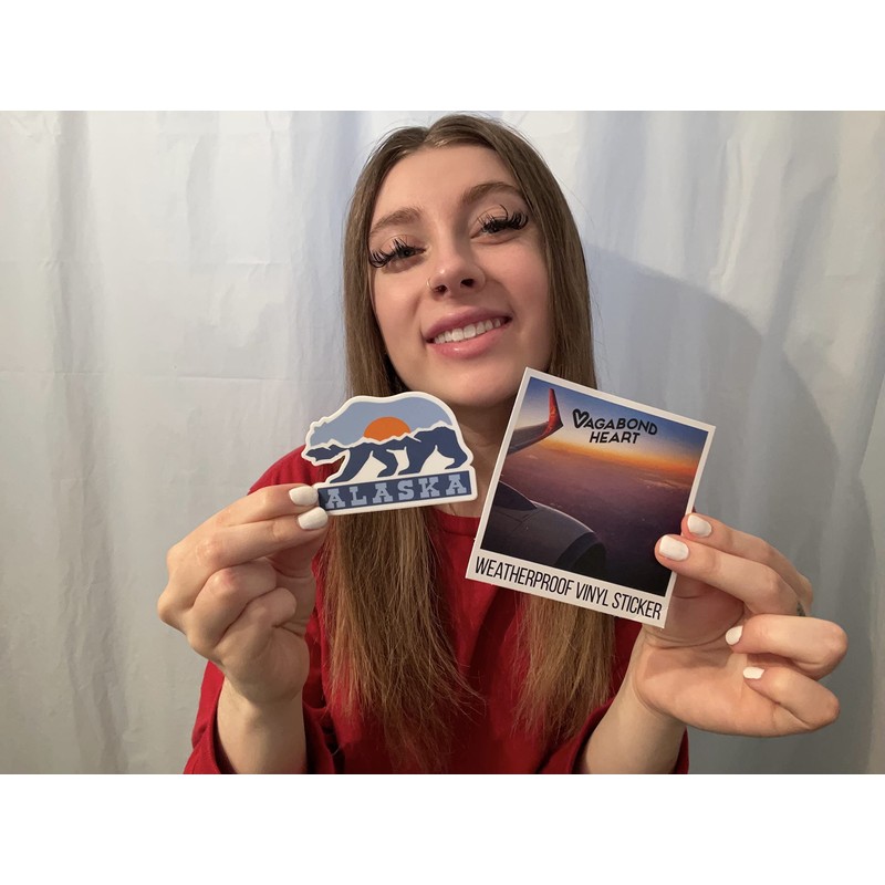 Vagabond Heart Alaska Weatherproof Vinyl Travel Sticker