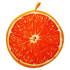 PACKOVE Orange Cushion Fruit Seat Cushion 3D Print Decorative Cushions Cute Couch Pillows for Home Office (Orange 33CM)