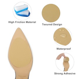 Agarres para zapatos en la parte inferior de los zapatos, almohadillas antideslizantes, protector de suela de zapatos, almohadillas de tracción de zapatos, agarre antideslizante para zapatos de tacón alto (4 pares, 8 unidades, amarillo)