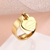JINHUI Rings with Charms for Girlfriend, 6mm Heart Dangle Ring