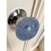 Beautiful Pair of Large Blue Contemporary/Retro Round Smooth Bubble Glass