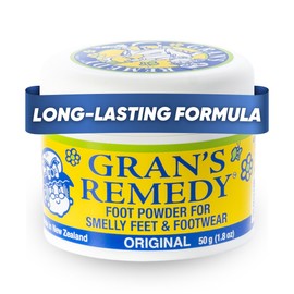 Grans Remedy Desodorante natural de zapatos y eliminador de olores de pies en polvo para hombres, mujeres y niños, absorbe el sudor y la humedad,...  
