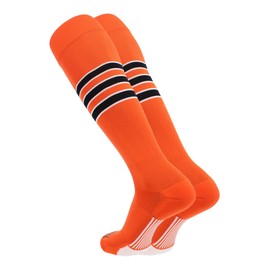 TCK Performance Baseball/Softball Socks (Orange/White/Black, Large)