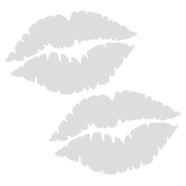 2X Lips Reflective Sticker Decal for Car Bumper Helmet 3" (White)