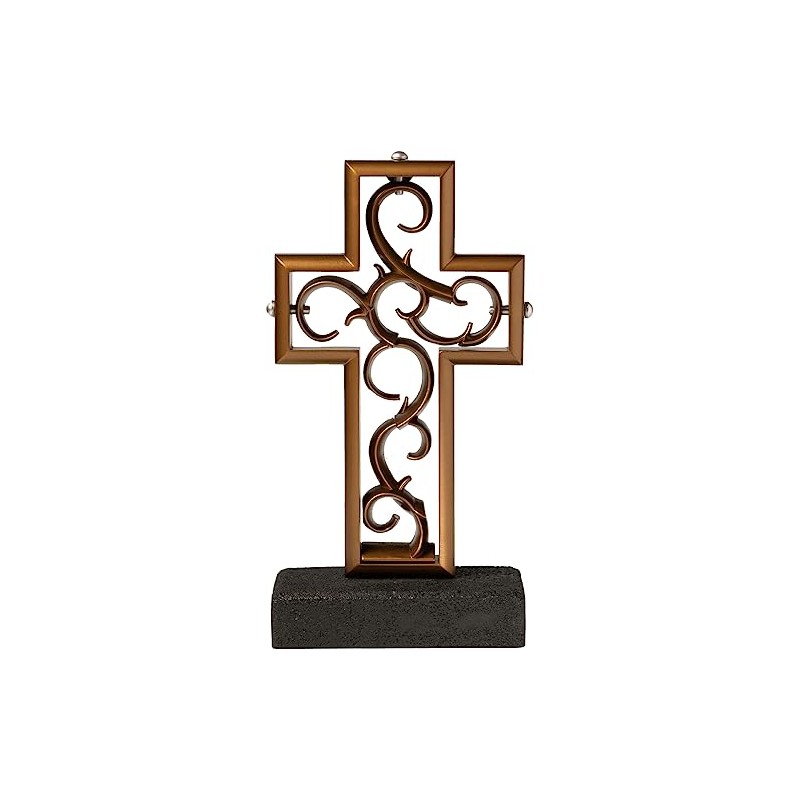 The Unity Cross® Antique Bronze Color Wedding Cross; Unity Candle