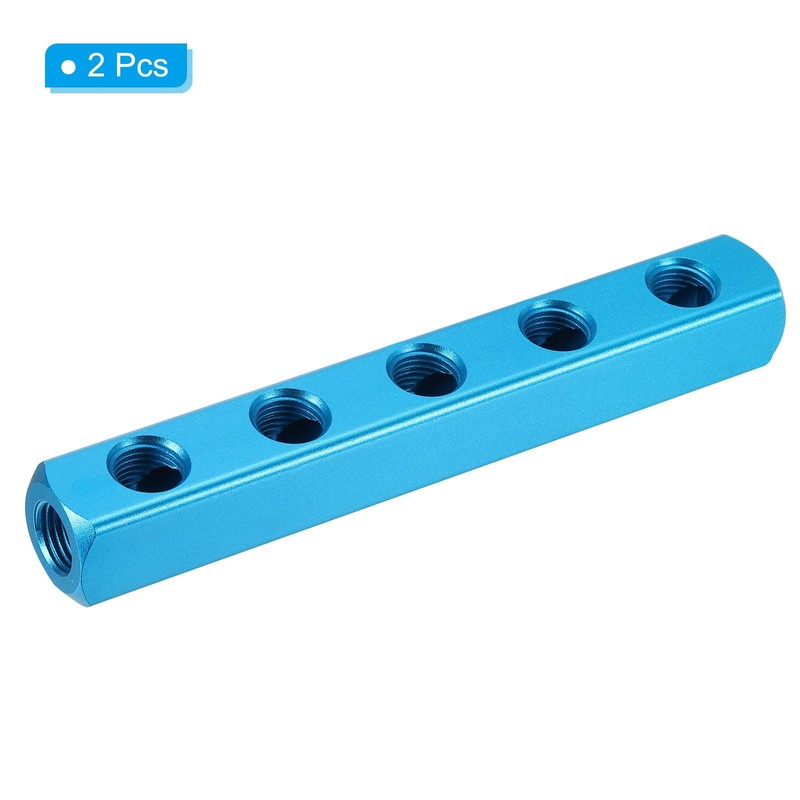 PATIKIL 5 Way 8 Port Air Distributor 2 Pack G1/4
