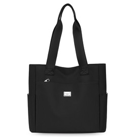 Zwenjuan Women's Canvas Handbag Large Women's Shopper Bag Beach Bag Casual Multifunctional Shoulder Bags for Work School Shopper Casual Daily (Black), Black