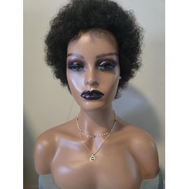 Black Textures Afro Curl Synthetic Wig, 10 Inches, Kinky Curly Texture (#2 (Dark Brown))