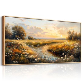 KELIYUAN Large Canvas Wall Decor For Living Room Wall Art For Bedroom Pastoral Landscape Murals Farmhouse Dining Room Wall Painting Office Home Decorations Stretched And Framed Aesthetics 30"X60"