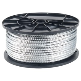 Galvanized Aircraft Cable Wire Rope 1/4" 7x19-250 ft Reel for DIY Cable Decking Railing System, Marine Grade