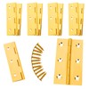 LOLYSIC 10Pcs Brass Hinges 75mm 3 Inch Brass Door Hinges,