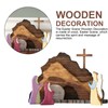 Ghzste Easter Resurrection Scene Ornament Easter Scene Wooden Decoration Easter