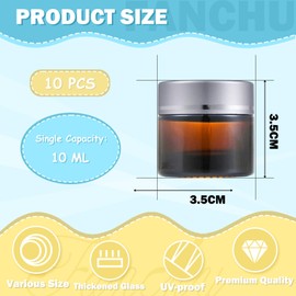 Fanchu Pack of 10 Cosmetic Jars, Glass Cream Jars