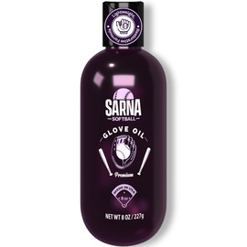 Sarna Softball Glove Oil Conditioner, 8 oz – Damage-Free Solution for Breaking in Gloves – Prevents Cracking, Extends Glove Life, Safe for Mitts & Gear – Pro Baseball Glove Oil Made in USA