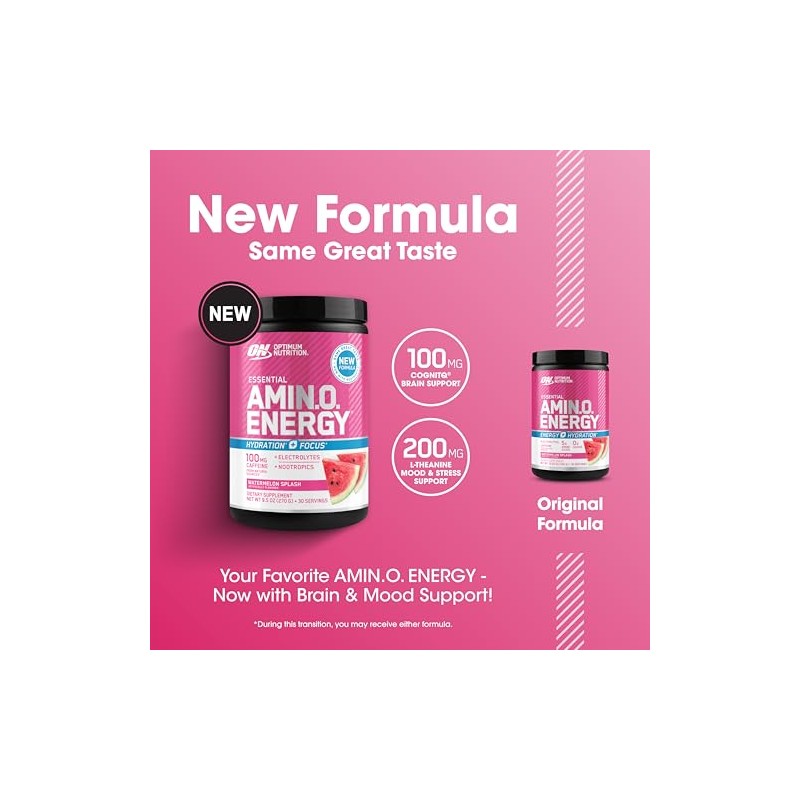 Amino Energy Powder Plus Focus - Watermelon Flavor