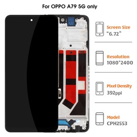 A-MIND for Oppo A79 5G 6.72" LCD with Frame Screen Replacement CPH2553 CPH2557 LCD Display Touch Digitizer Screen Assembly with Repair Tools