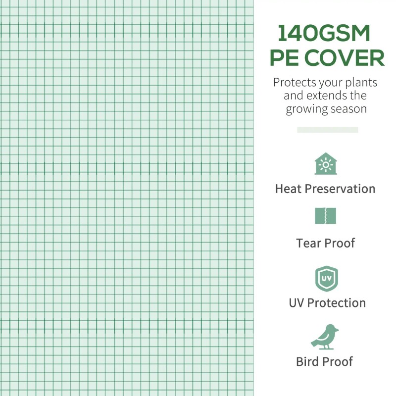 Walk-In High Tunnel Greenhouse with PVC and Metal Frame 11.5