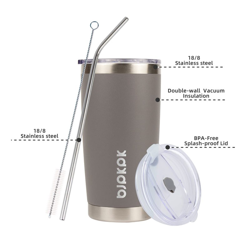 BJPKPK 20 oz Stainless Steel Insulated Tumbler Cup With Lid