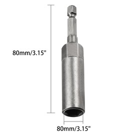 Utoolmart 5pcs 1/4" Quick-Change Hex Shank 10mm Nut Setter Driver Drill Bit, Metric No-magnetic, Length:80mm