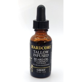 LAMONICA'S NATURALS Tallow-Infused Hardcore Beard Oil for Men – Unscented, 100% Grass-Fed finished tallow & Organic Oils – Softens, Hydrates & Conditions Beard – Grooming Oil for Men Veteran-Owned