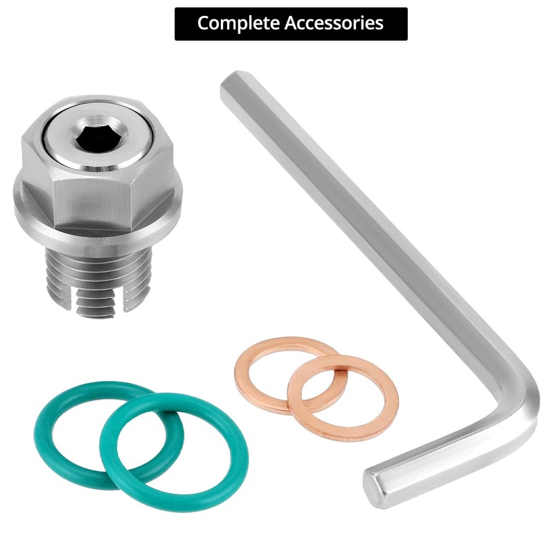 QWORK Stainless Steel M14.1-1.5 x 15mm Oversize Oil Drain Plug,