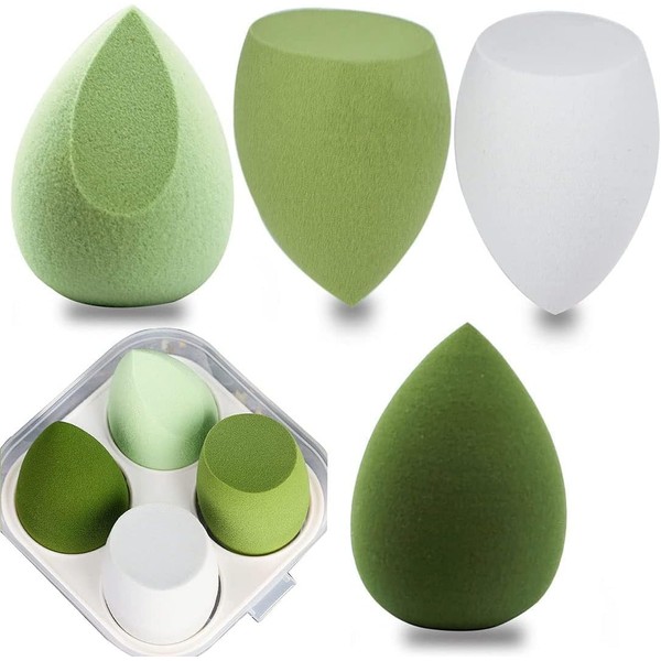 4 Pcs Makeup Sponges,Latex Free Makeup Blender Sponge Dry &
