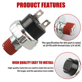 UMNNYK Oil Pressure Switch 0C3025 0L2917C 0C30250SRV Compatible with Generac 0G6820 10 PSI 1/4-18 NC