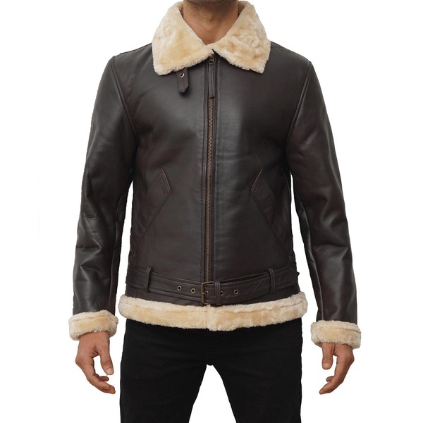 Blingsoul Sherpa Leather Jacket Men | [1102335] Hardy Dk. Brown,