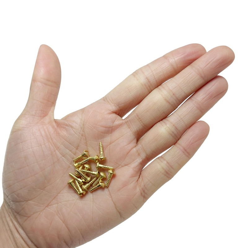 50 PCS M2.5 x 10mm Slotted Round Head Brass Self