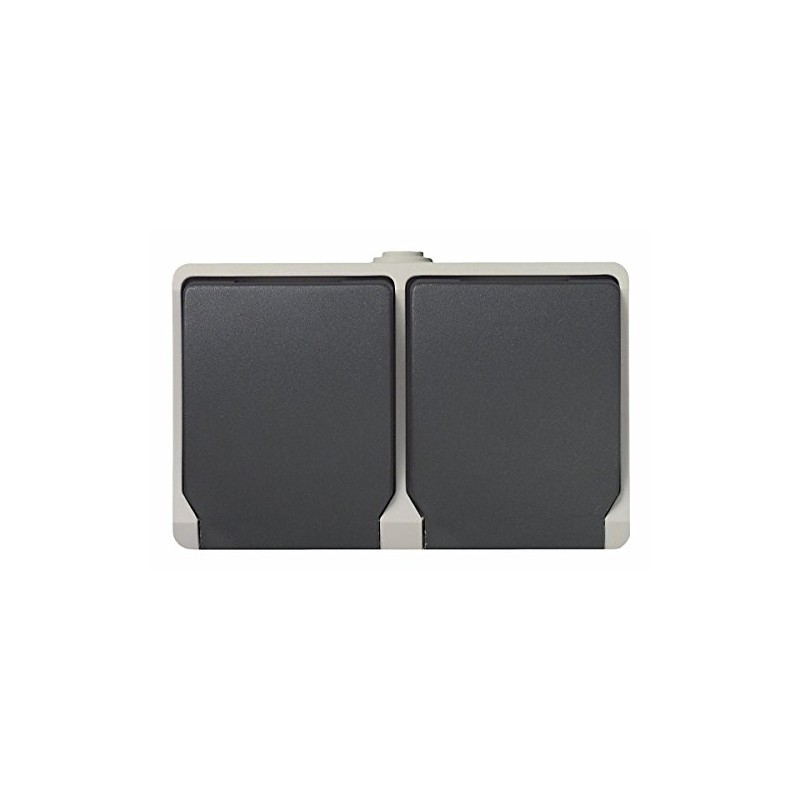 UNITEC Socket 2-Way AP FR for Indoor Wet Rooms, with