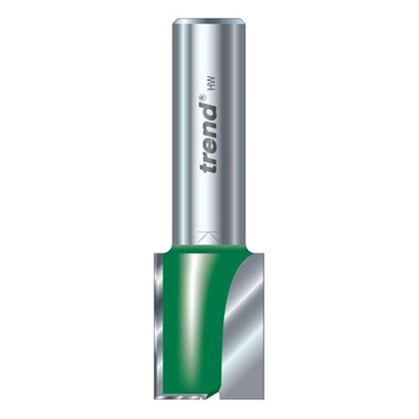 Trend CraftPro Straight Two Flute Router Cutter Bit, 1/4 Inch