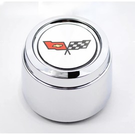 Set of 4 C4 Aluminum Wheel Hub Center Caps Pace Car Compatiable with 1973-1982 Corvette (Silver)