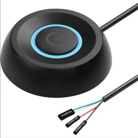 EuAcesry PC Netzschalter, 1.8 M Power Button PC Extern LED Licht, Netzschalter des Desktop-Computers, Externer Fernstart Computers Motherboard Power On Off Verlängerungskabel