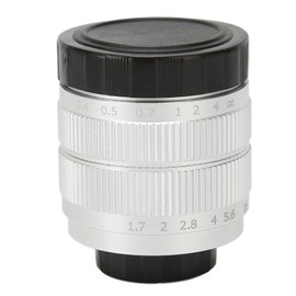 35mm 2/3 Manual Focus Lens F1.7 Large Aperture Fixed Focus Telecine Lens for C Mount Mirrorless Camera Silver