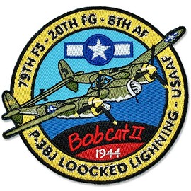 World War II Patches World War II Aircraft Edition (79th F5-20th FG 8th AF P38j Loocked Lighning Bobcat II 1944)