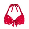 RELLECIGA Women's Red Polka Dot Push Up Bikini Top Knot