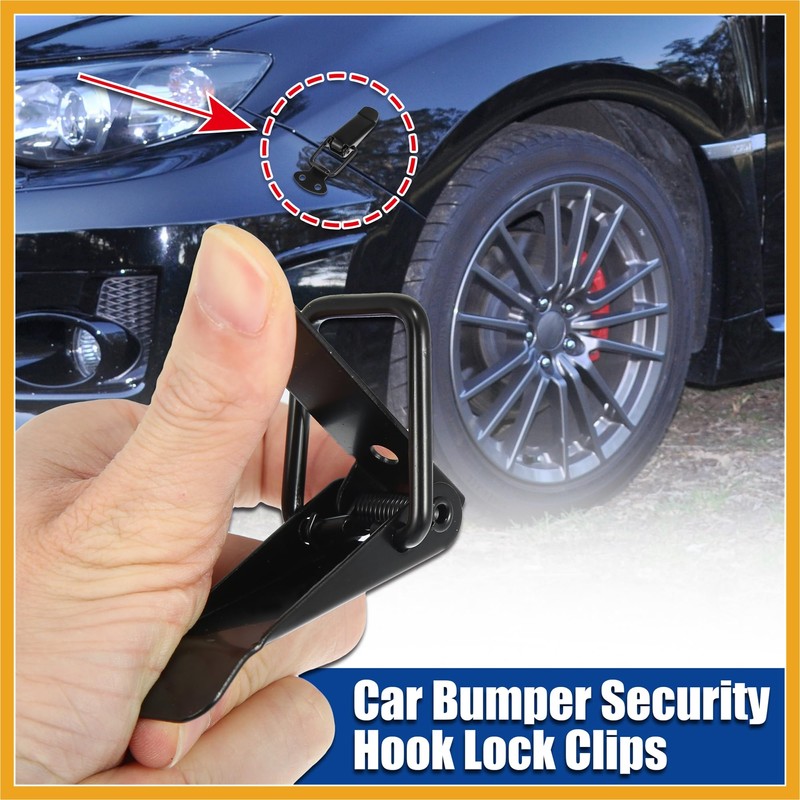 Partuto Universal Car Bumper Security Hook Lock Clips Quick Release