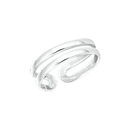 Silpada 'Parallel' Open Double-Band Midi Ring in Sterling Silver, Size 5